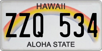 HI license plate ZZQ534