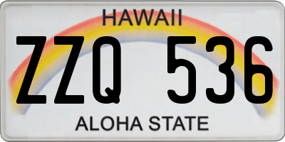 HI license plate ZZQ536