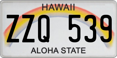 HI license plate ZZQ539