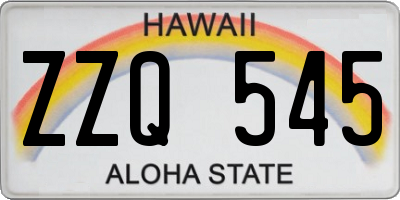 HI license plate ZZQ545