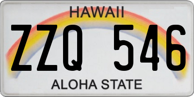 HI license plate ZZQ546