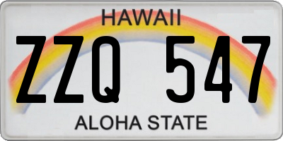 HI license plate ZZQ547