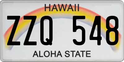 HI license plate ZZQ548