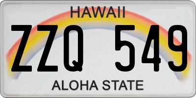 HI license plate ZZQ549