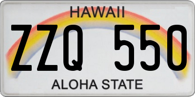 HI license plate ZZQ550