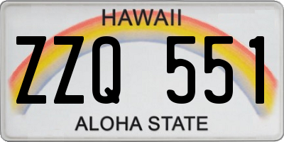 HI license plate ZZQ551