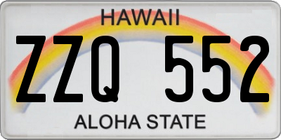 HI license plate ZZQ552