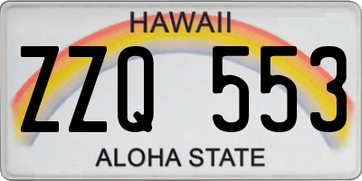 HI license plate ZZQ553