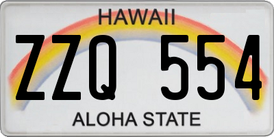 HI license plate ZZQ554