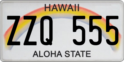 HI license plate ZZQ555