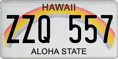 HI license plate ZZQ557