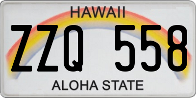 HI license plate ZZQ558