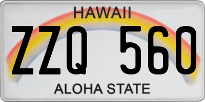 HI license plate ZZQ560