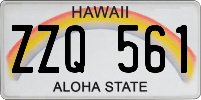 HI license plate ZZQ561