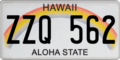 HI license plate ZZQ562