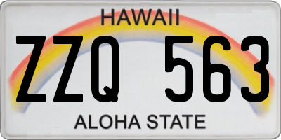 HI license plate ZZQ563