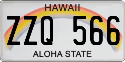 HI license plate ZZQ566