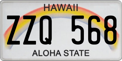 HI license plate ZZQ568