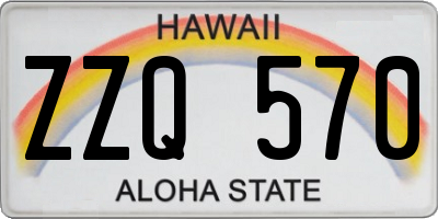 HI license plate ZZQ570