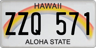 HI license plate ZZQ571