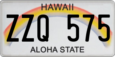 HI license plate ZZQ575