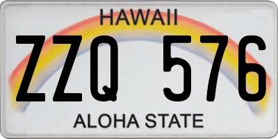 HI license plate ZZQ576