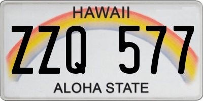 HI license plate ZZQ577