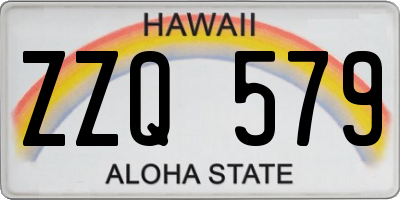 HI license plate ZZQ579