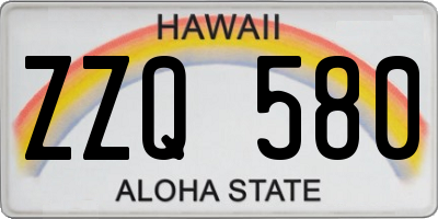 HI license plate ZZQ580