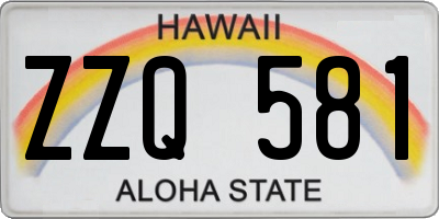 HI license plate ZZQ581