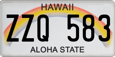 HI license plate ZZQ583