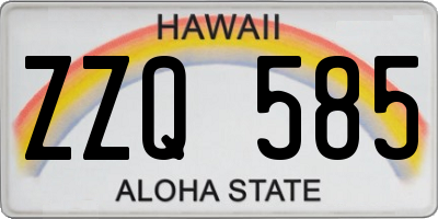 HI license plate ZZQ585