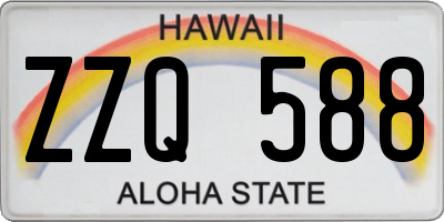 HI license plate ZZQ588