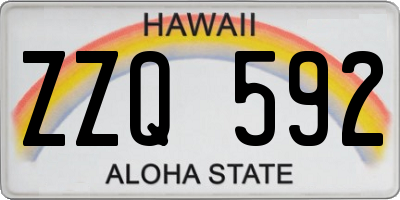 HI license plate ZZQ592