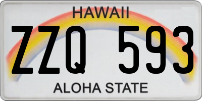 HI license plate ZZQ593