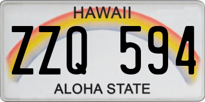 HI license plate ZZQ594