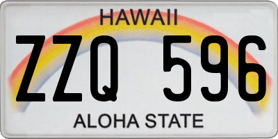 HI license plate ZZQ596