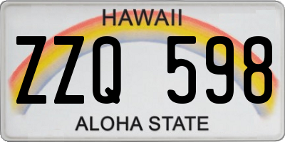 HI license plate ZZQ598