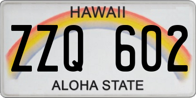 HI license plate ZZQ602