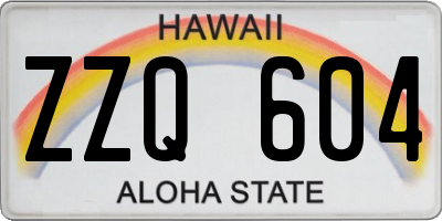 HI license plate ZZQ604