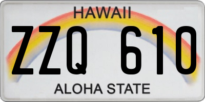 HI license plate ZZQ610