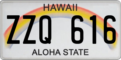 HI license plate ZZQ616