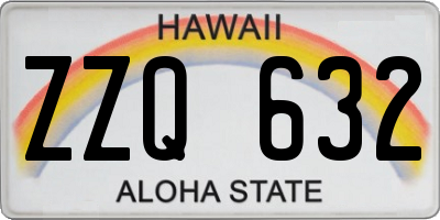 HI license plate ZZQ632
