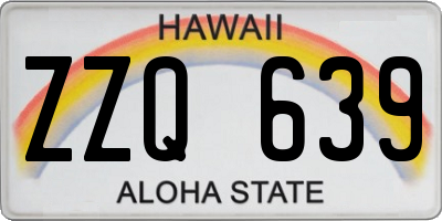 HI license plate ZZQ639