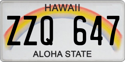 HI license plate ZZQ647
