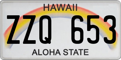 HI license plate ZZQ653