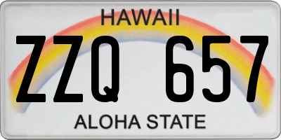HI license plate ZZQ657