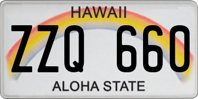 HI license plate ZZQ660