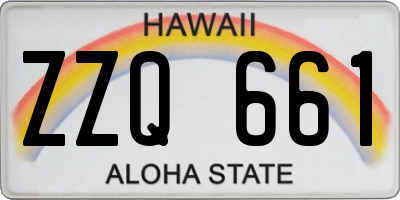 HI license plate ZZQ661