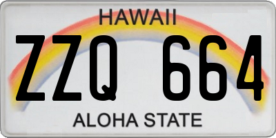 HI license plate ZZQ664